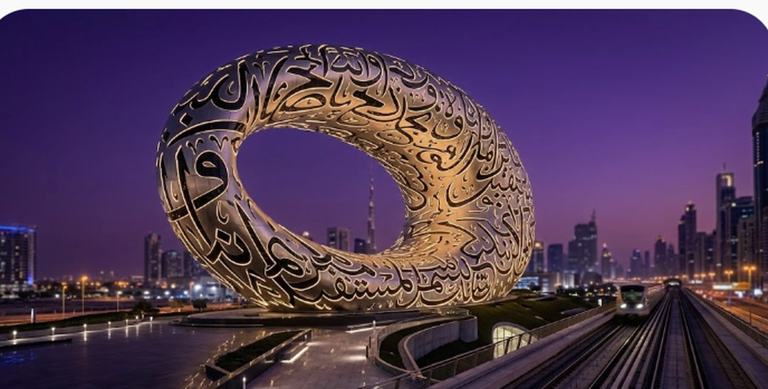 Museum of the Future in Dubai bei Nacht